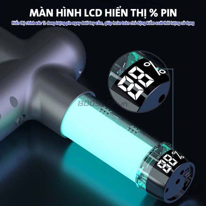 M&aacute;y massage cầm tay Booster LS m&agrave;n h&igrave;nh LCD