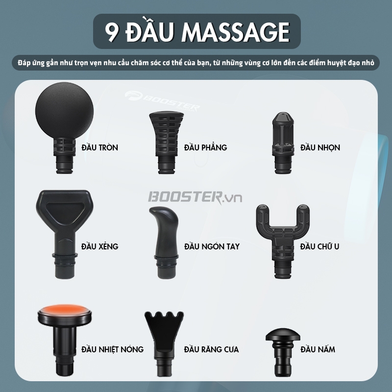 S&uacute;ng massage cầm tay Booster M2-B 9 đầu massage