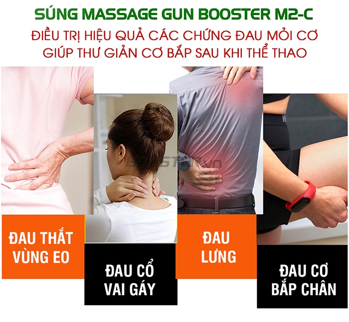 Súng massage cầm tay động cơ êm ái Booster M2-C