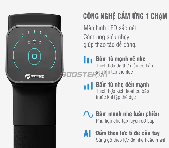 Súng massage cầm tay 4 tốc độ massage Booster M2-C