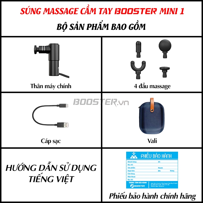 Súng massage cầm tay giảm căng cơ Booster Pocket MINI 1