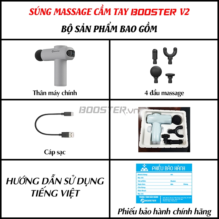 Súng massage cầm tay pin sạc Mini Booster V2