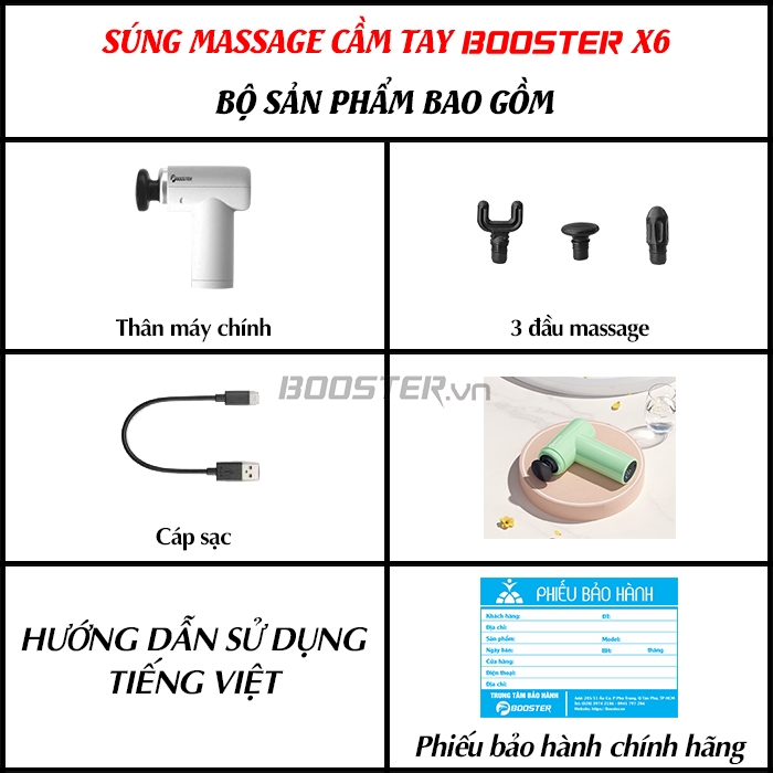 Súng massage giãn cơ cầm tay mini Booster X6