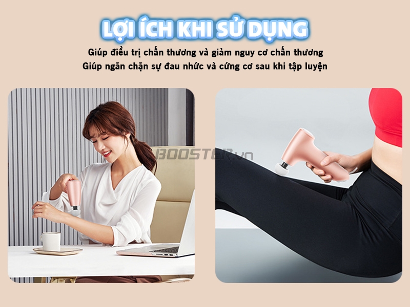 Súng massage cầm tay nhiều lợi ích khi sử dụng Booster Mini-CC