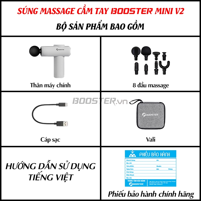Súng massage cầm tay pin sạc Mini Booster V2