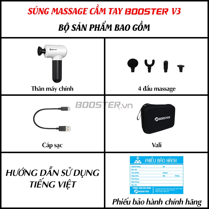 S&uacute;ng masage gi&atilde;n cơ hướng dẫn sử dụng Booster Mini V3
