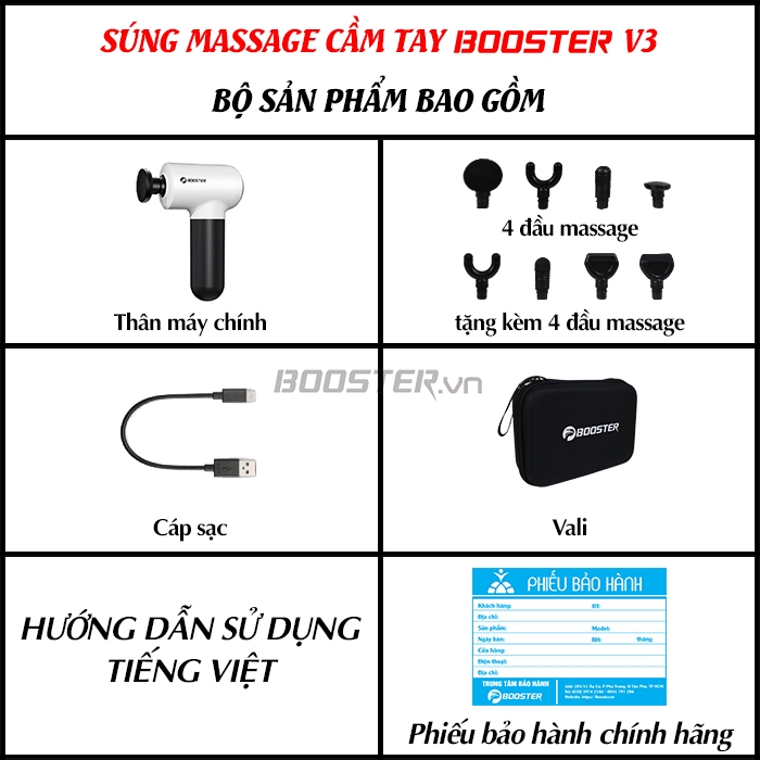 Súng masage giãn cơ hướng dẫn sử dụng Booster Mini V3