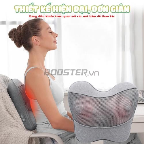 Gối massage lưng và cổ vai gáy pin sạc Booster Boluojun ST-1203