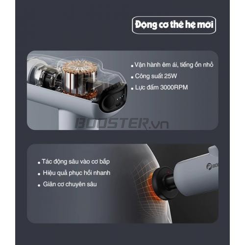 Súng massage cầm tay thư giãn cơ bắp Mini Booster V2 - 8 đầu