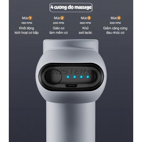Súng massage cầm tay thư giãn cơ bắp Mini Booster V2 - 8 đầu