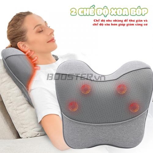Gối massage lưng và cổ vai gáy pin sạc Booster Boluojun ST-1203