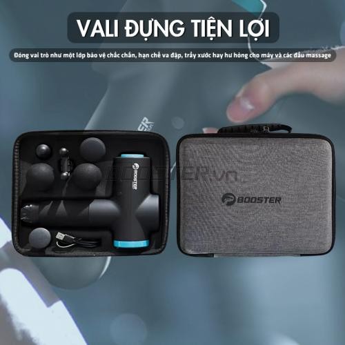 Súng massage cầm tay Booster M2-B – 9 đầu cảm biến lực đấm AI 120W