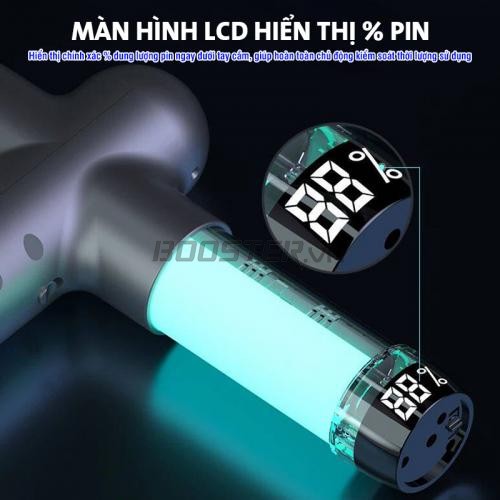 Súng Massage Cầm Tay Booster Boluojun LS - Có kèm đầu nóng massage (Mới) thư giãn và hỗ trợ giảm đau
