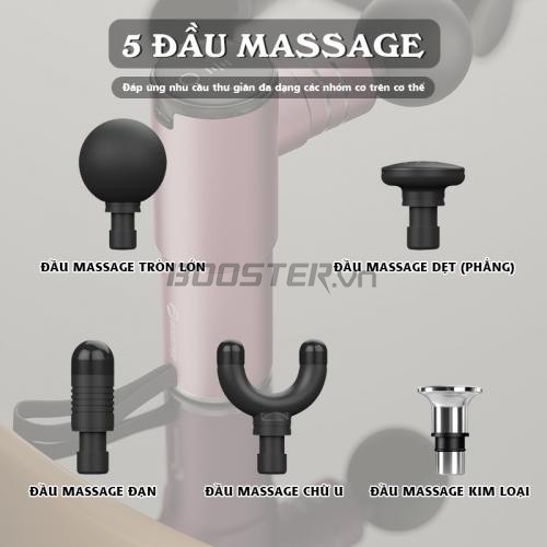 Súng massage giãn cơ Booster MINI 2A - 70W 5 đầu massage 