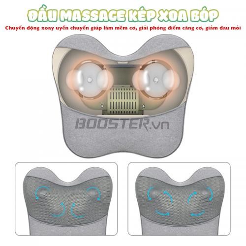 Gối massage lưng và cổ vai gáy pin sạc Booster Boluojun ST-1203