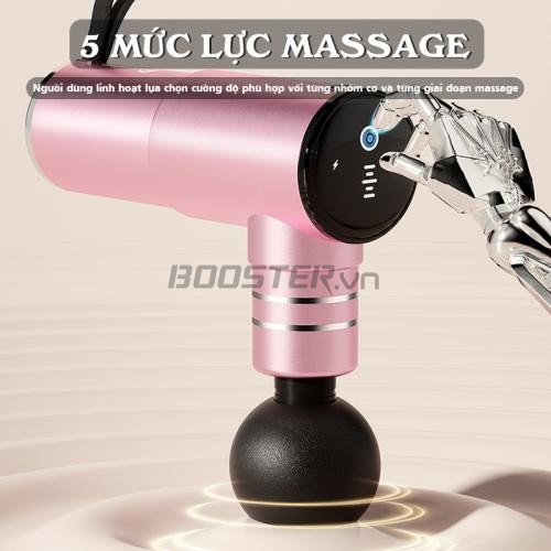 Súng massage giãn cơ Booster MINI 2A - 70W 5 đầu massage 