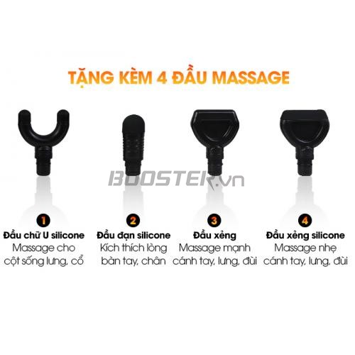Súng massage cầm tay giãn cơ nhiệt nóng Booster MINI V3 - 4 đầu
