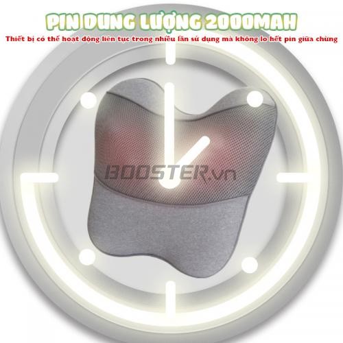 Gối massage lưng và cổ vai gáy pin sạc Booster Boluojun ST-1203
