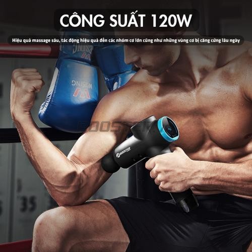 Súng massage cầm tay Booster M2-B – 9 đầu cảm biến lực đấm AI 120W