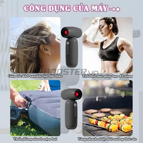 Máy thổi khí cầm tay Booster W02 - Tốc độ quay 110000 rpm 2 đầu thổi khí lắp rời 4 mức độ thổi gió