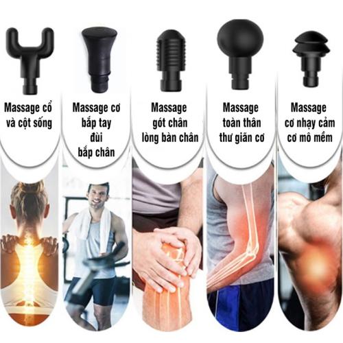 Súng massage cầm tay trị đau nhức căng cơ Booster T - Bạc