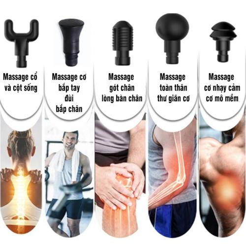 Súng massage cầm tay trị đau nhức căng cơ bắp Booster T - Xanh