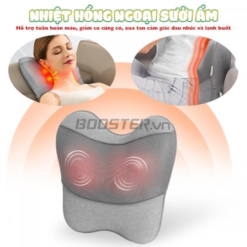 Gối massage lưng và cổ vai gáy pin sạc Booster Boluojun ST-1203