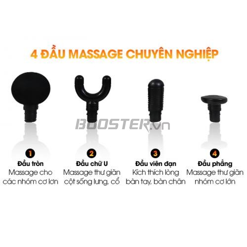 Súng massage cầm tay giãn cơ nhiệt nóng Booster MINI V3 - 4 đầu