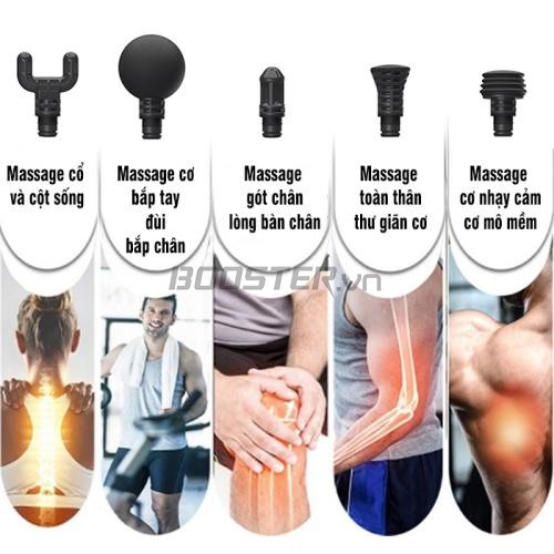 Súng massage giãn cơ cao cấp 6 đầu Booster M2-C